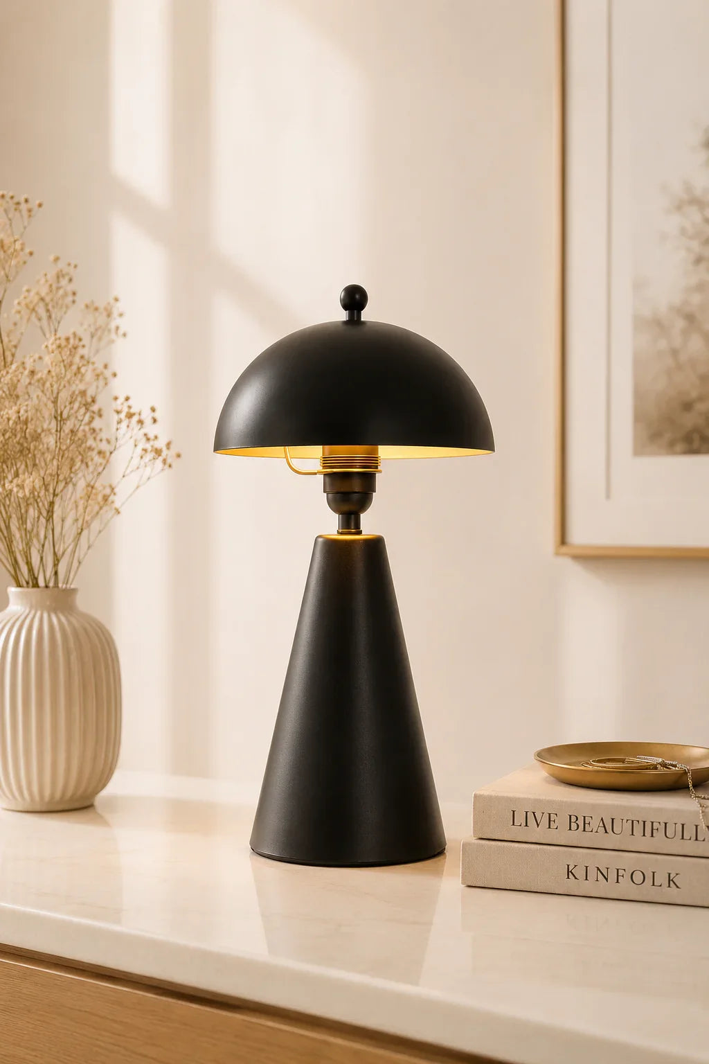designer Black Table Lamp for light and gifting By Reggal Decors