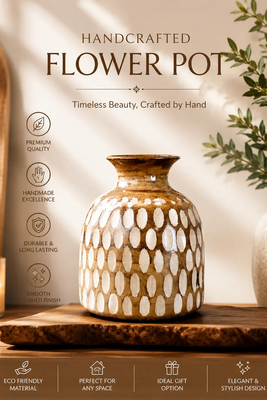 affordable wooden vase and pot By Reggal Decors
