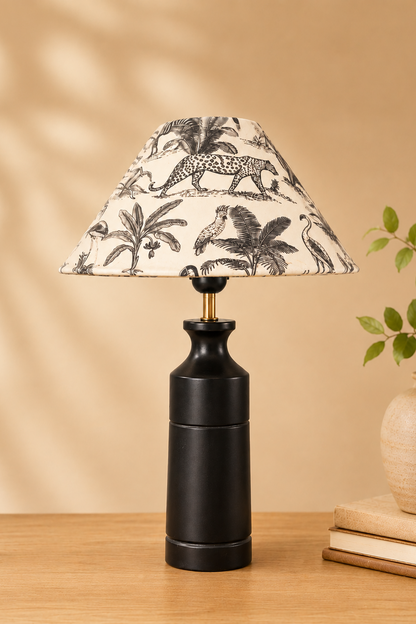 Decorative bedside wooden lamp