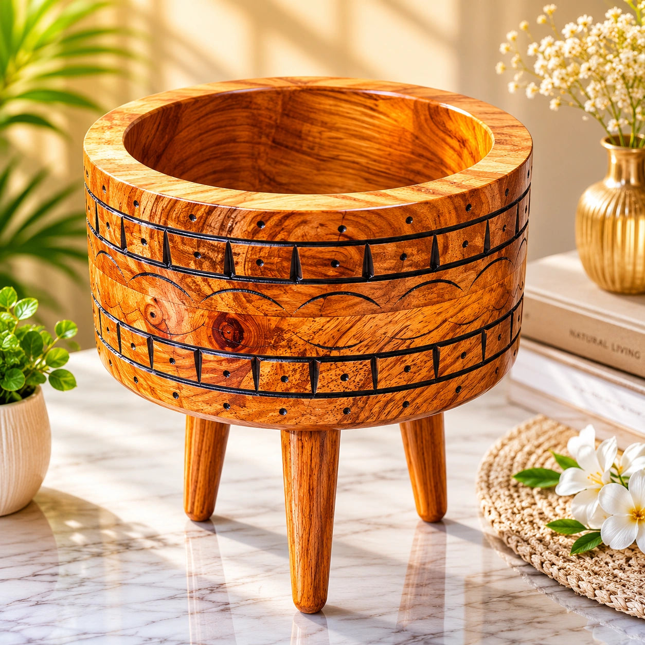 Affordable wooden planter and pot for gifts By Reggal Decors