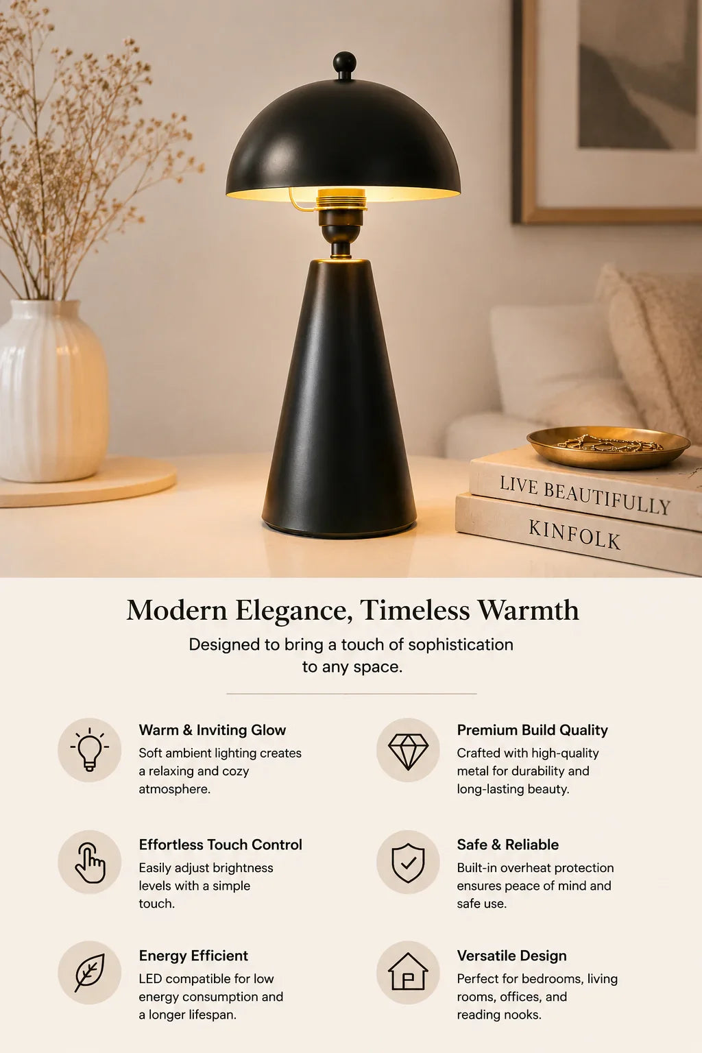 Designer  affordable  Table Lamp for Bedroom By Reggal Decors