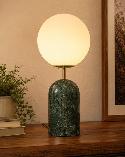 Elegant marble table lamp with warm ambient lighting