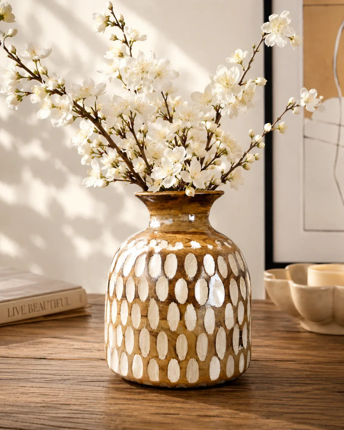 designer wooden pot and planter By Reggal Decors 