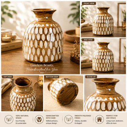 Luxury wooden decorative vase