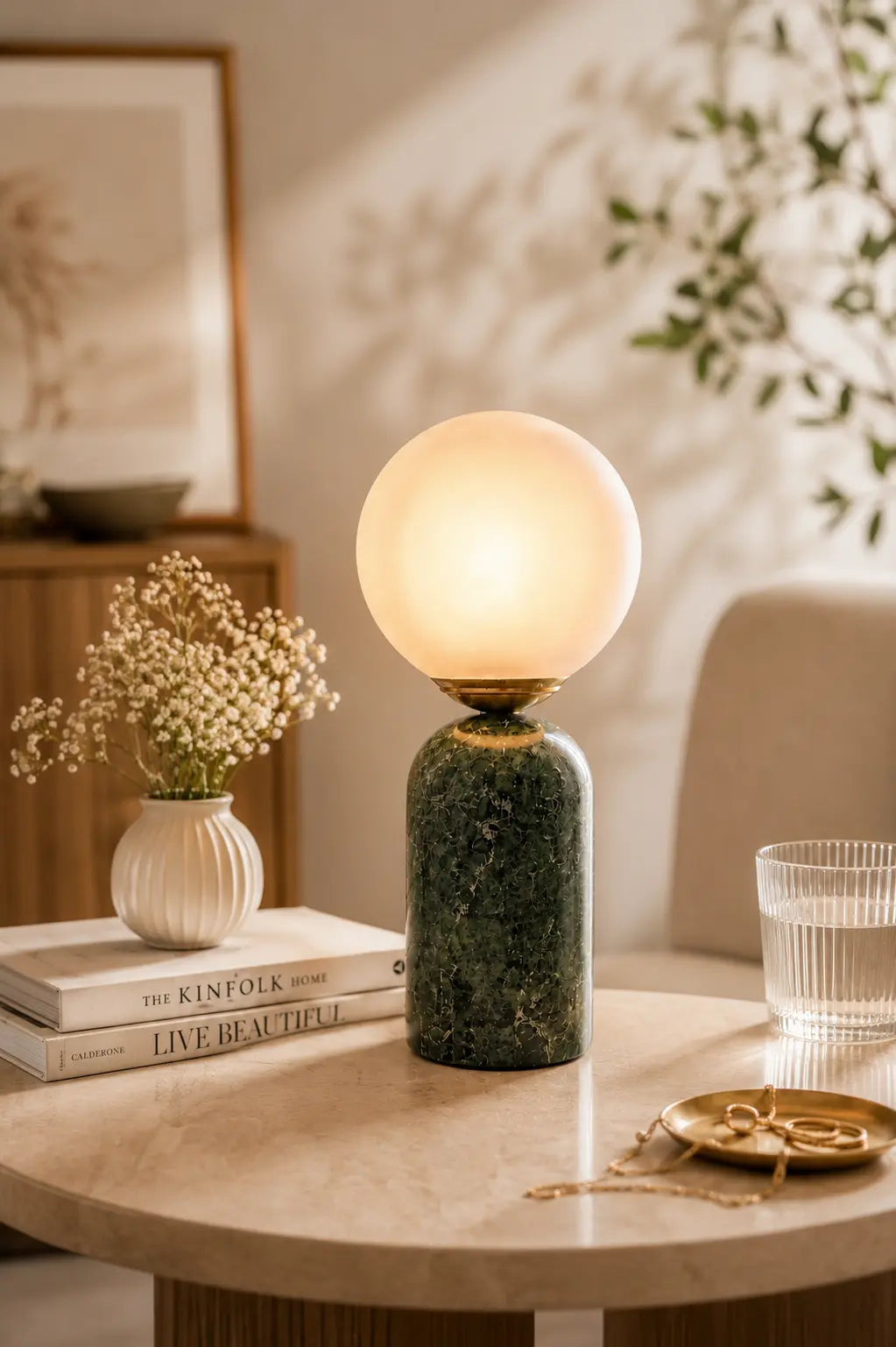 Designer Bedside Marble table lamps  for the bedroom By Reggal Decors