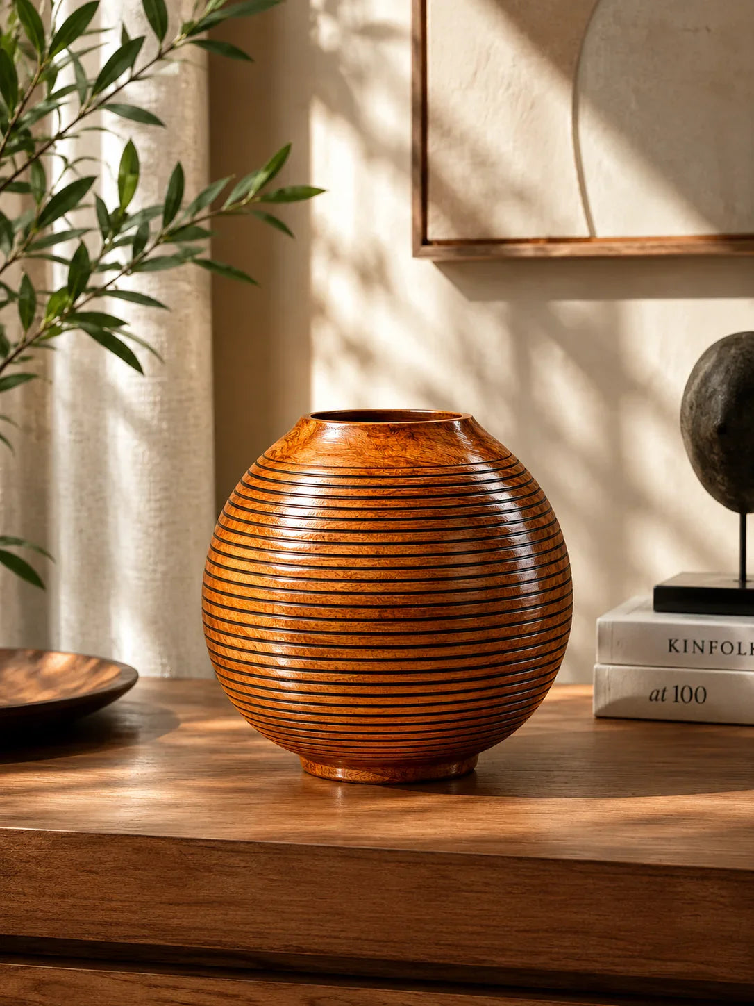 wooden home decor vase and pot By Reggal Decors