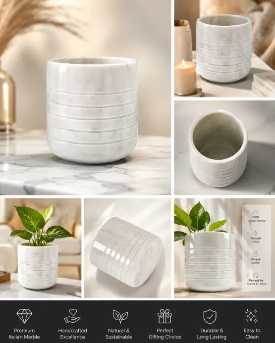 Designer Marble planter and pot for home and Bedroom And Living Room  By Reggal Decors