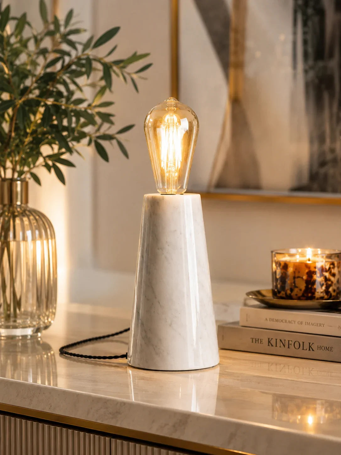 designer  Marble Table Lamp for bedroom By Reggal Decors
