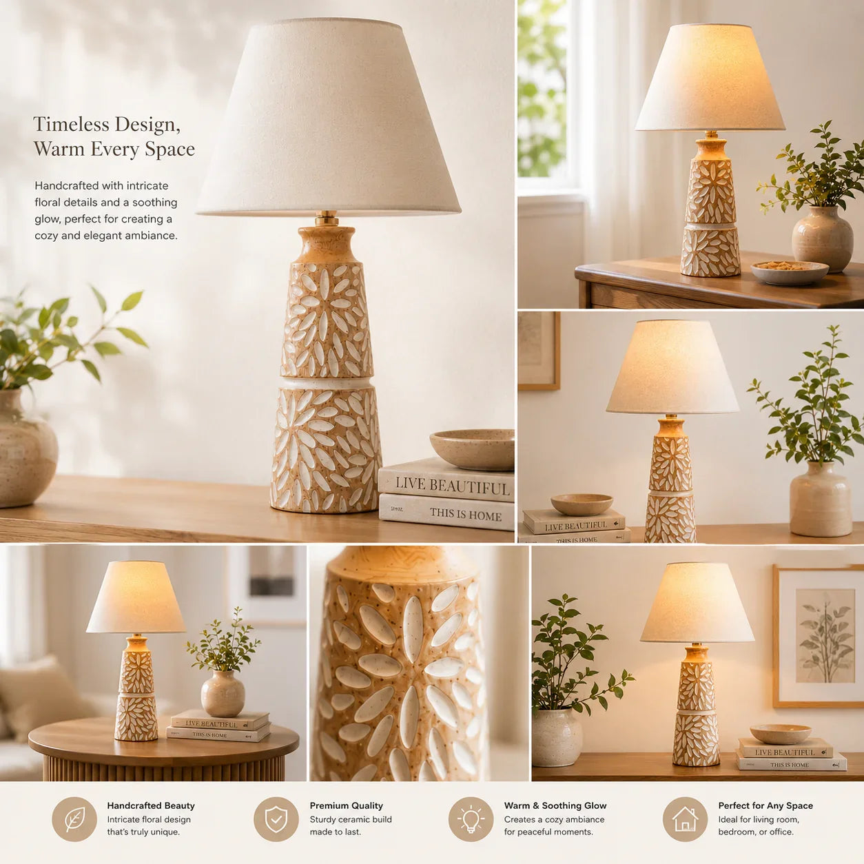 Modern designer Wooden Bedside Table Lamp By Reggal Decors