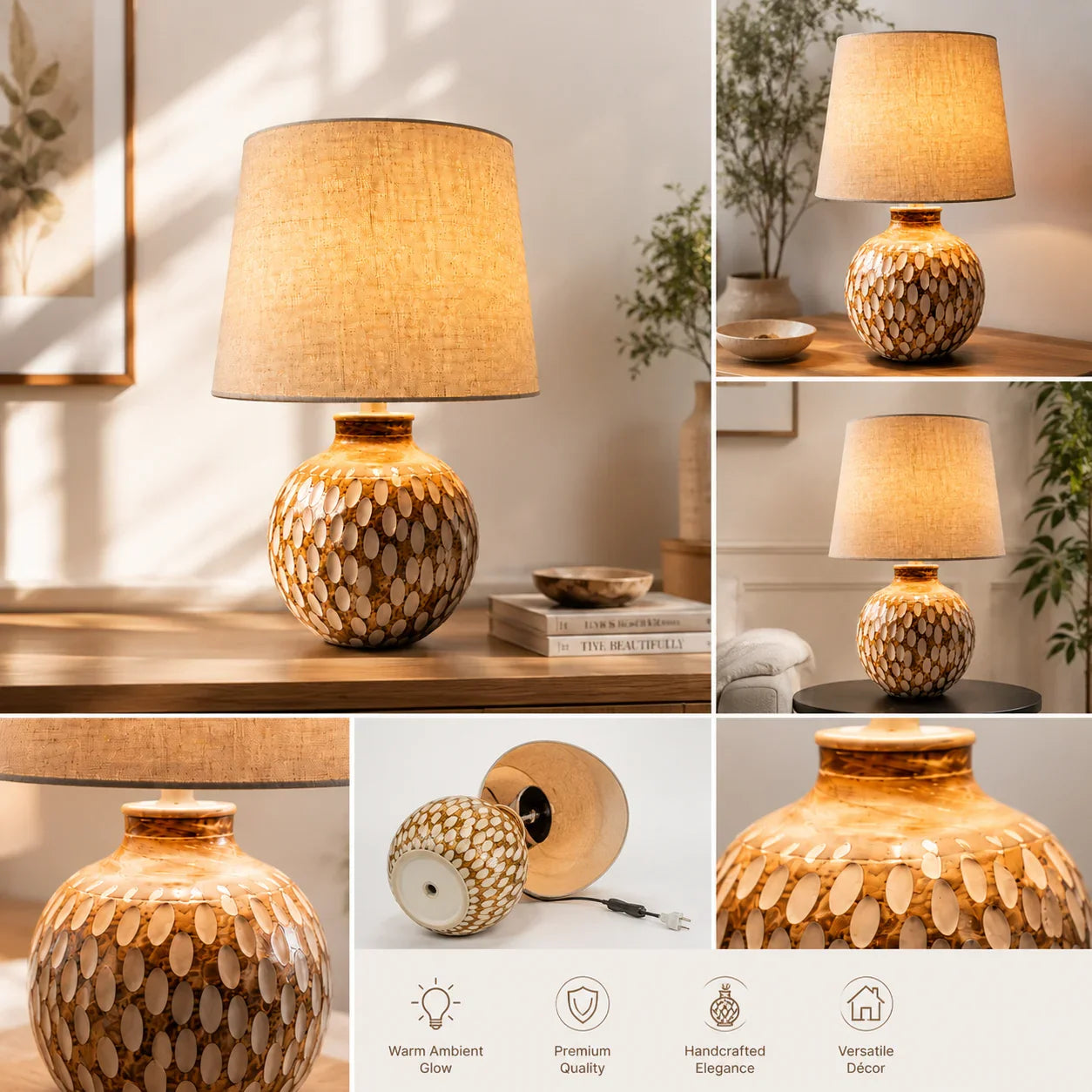 Wooden Table Lamp for reading By Reggal Decors 