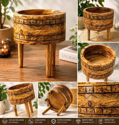 Wooden planter with stand