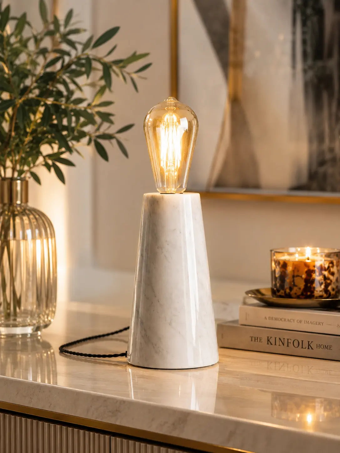 Premium designer table lamp with elegant modern lighting for luxury living room, bedroom, bedside table and contemporary home decor by Reggal Decors