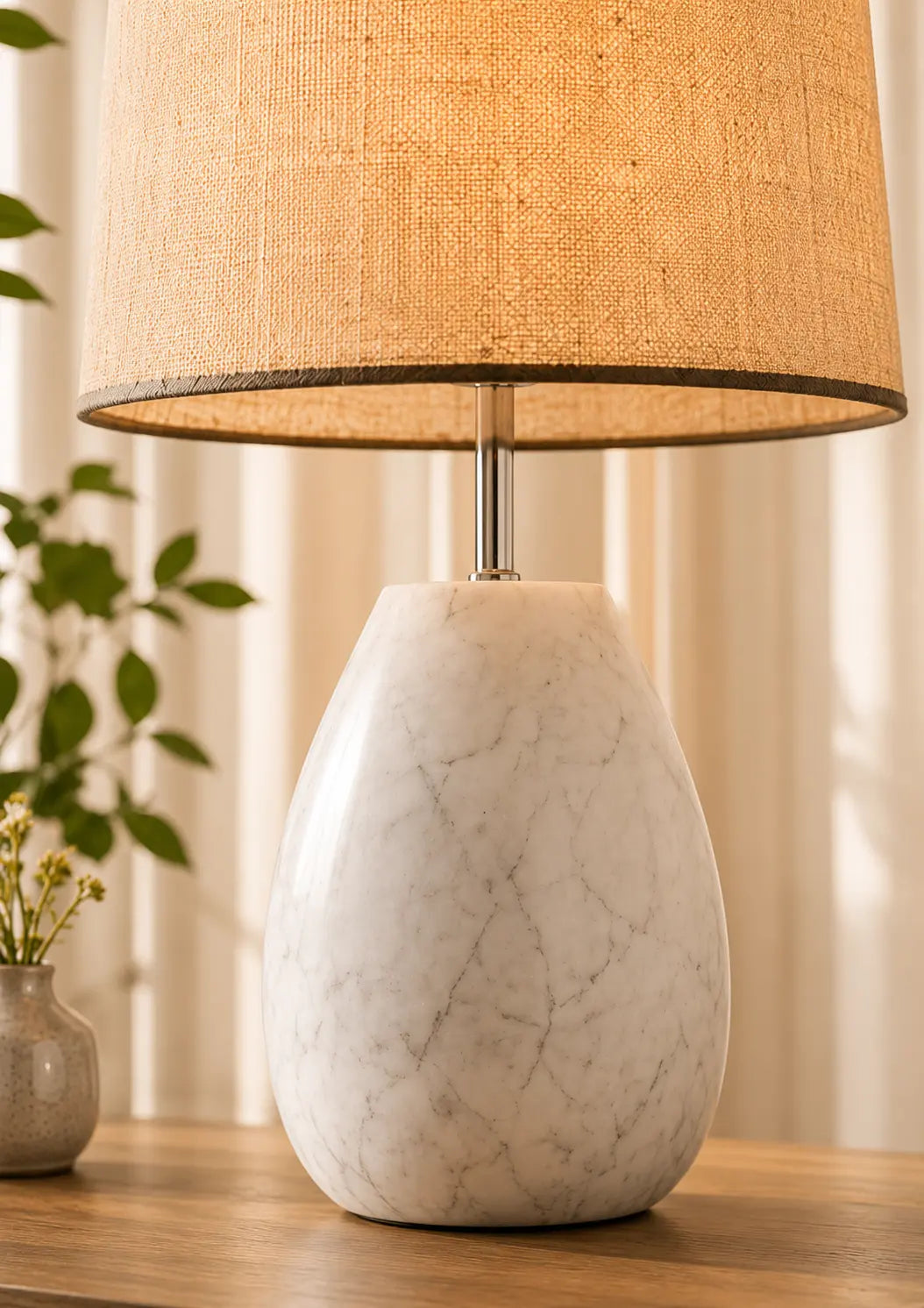 elegant table lamp marble finish for light By Reggal Decors