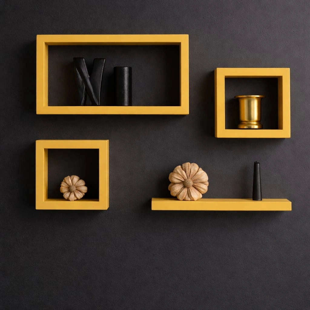 Gold wooden decorative wall frame set for luxury living room, bedroom, hallway and home interiors