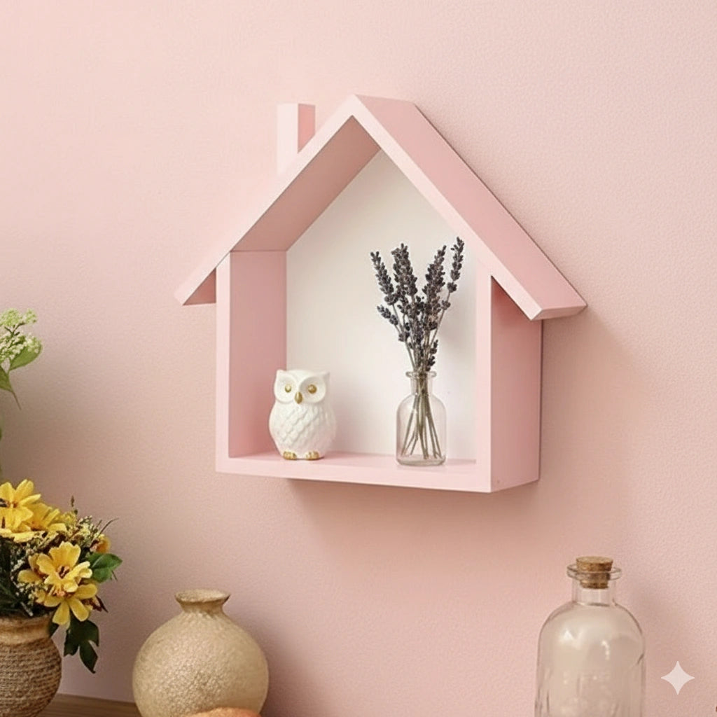 House design wall mounted wooden shelf for home décor