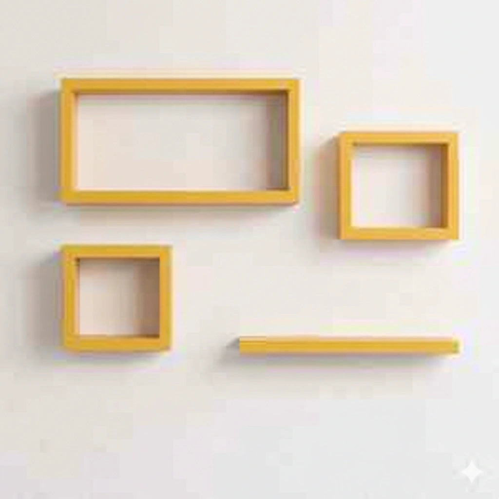 Luxury wooden gold wall frame set featuring four decorative frames for modern home wall decor