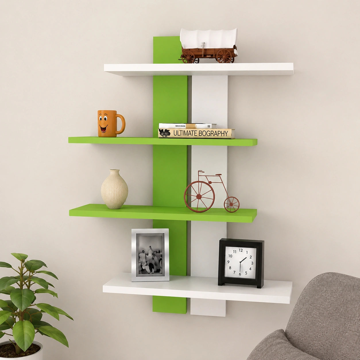 Modern wooden wall shelf for home décor and stylish wall display