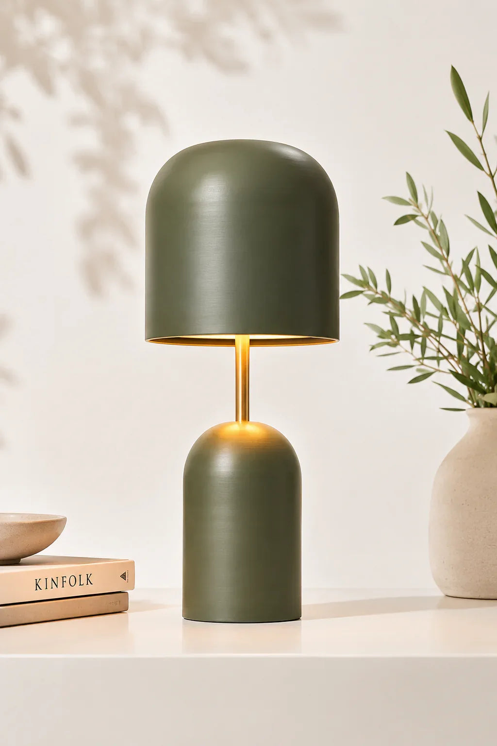 Modern Olive Green Table Lamp for bedroom  By Reggal Decors