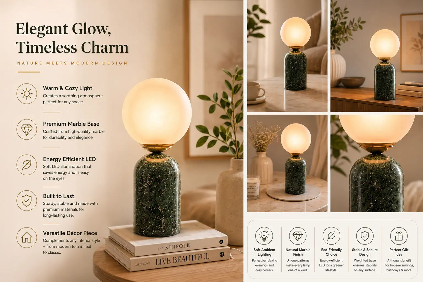 Modern design table lamp for the Living room And Bedroom  By Reggal Decors 