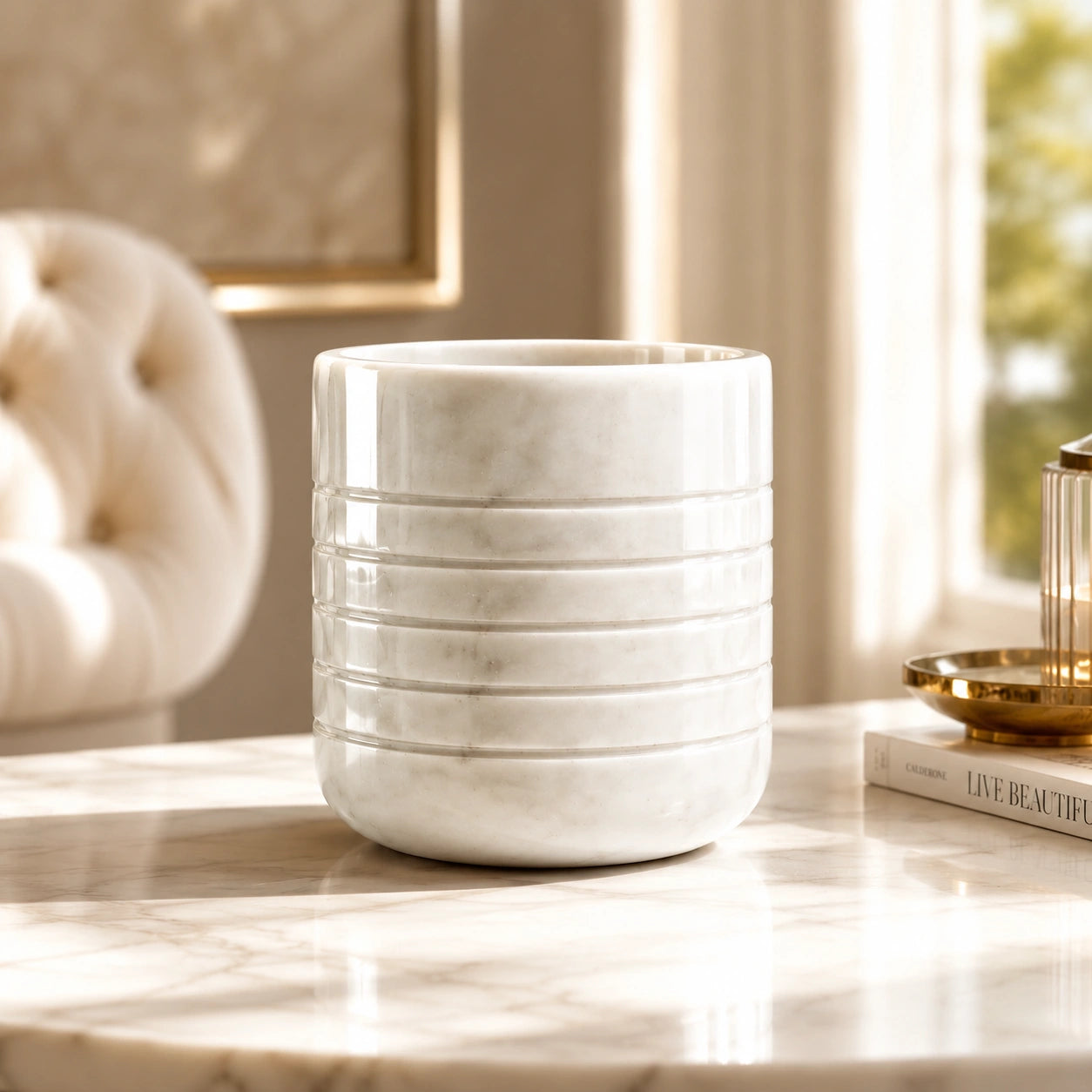 Luxury designer flower pot and planter for indoor plants, elegant modern home decor for living room, bedroom and contemporary interiors by Reggal Decors