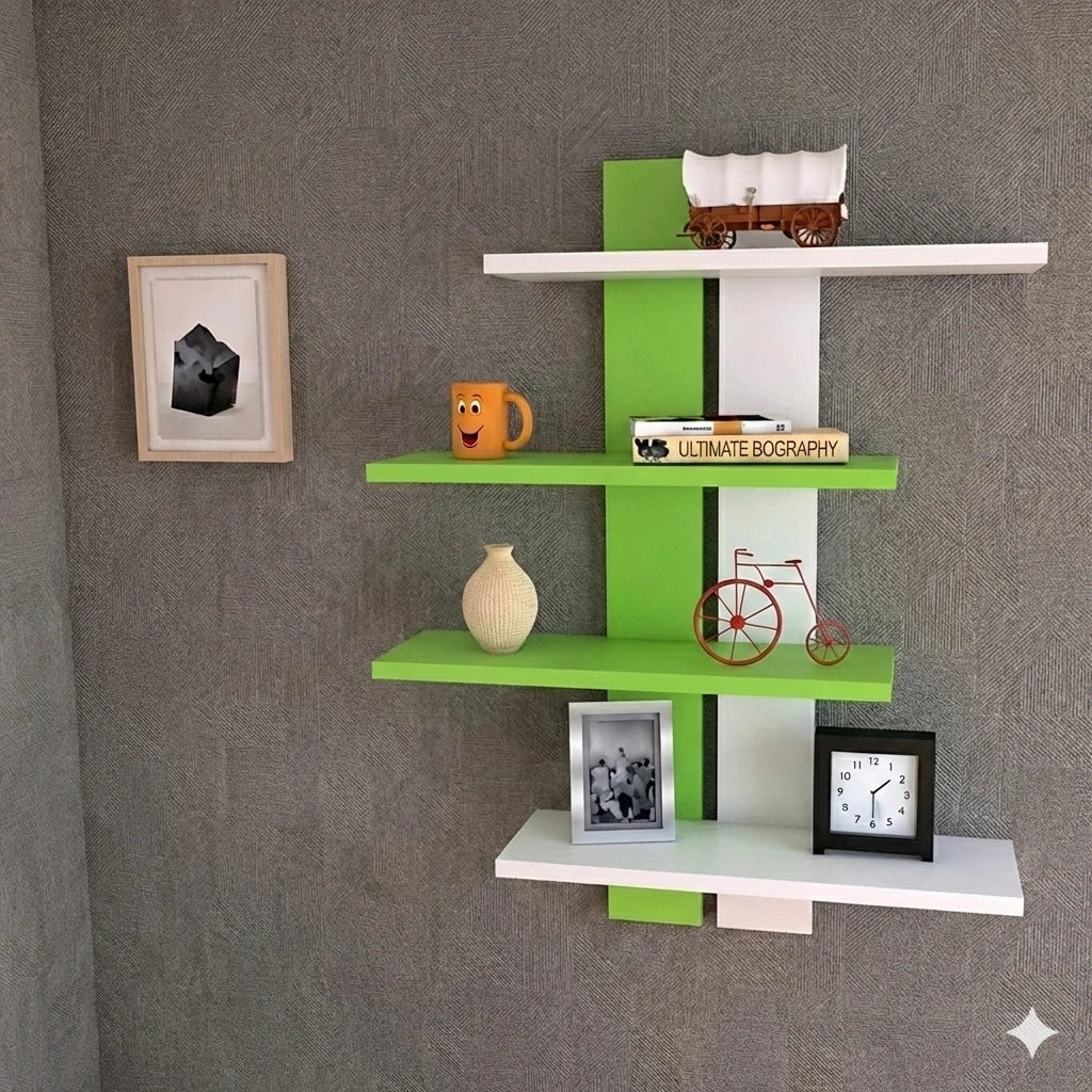 Wooden wall shelf for bedroom wall décor and storage